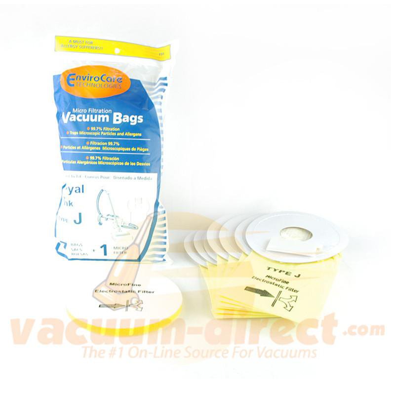Royal Type J Generic Micro Filtration  Vacuum Bags and Filter Set by EnviroCare 7 Bags & 1 Filter  151 82-2410-07