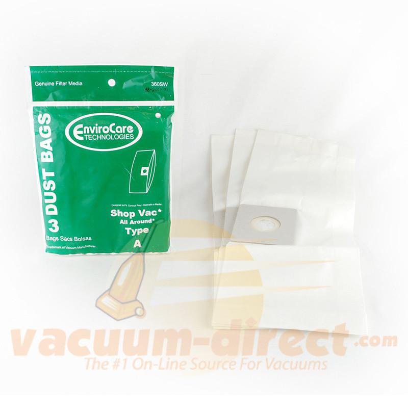 Shop Vac Generic Type A Vacuum Bags by Envirocare 3 Bags  360SW 88-2401-01